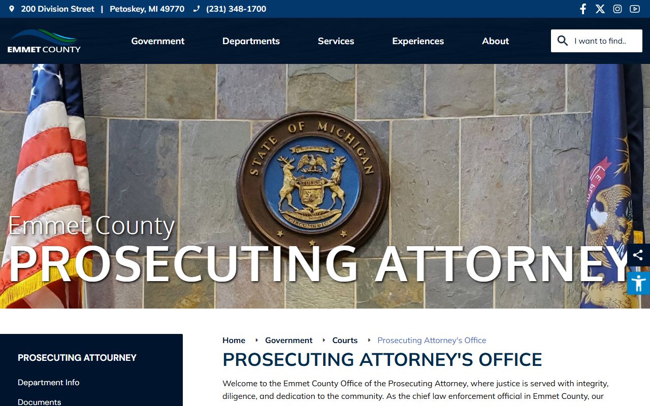 Emmet County criminal court records prosecuting attorney office