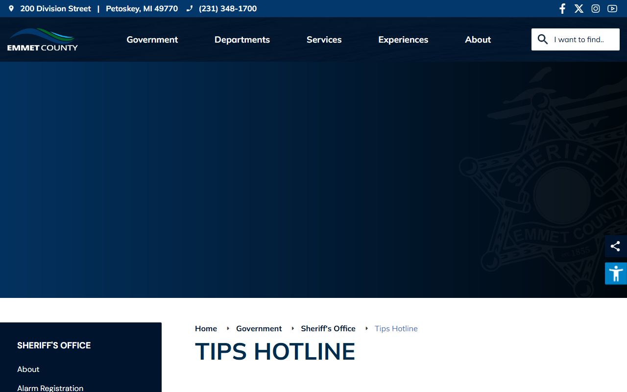 Emmet County warrant tips through the sheriff anonymous tips hotline