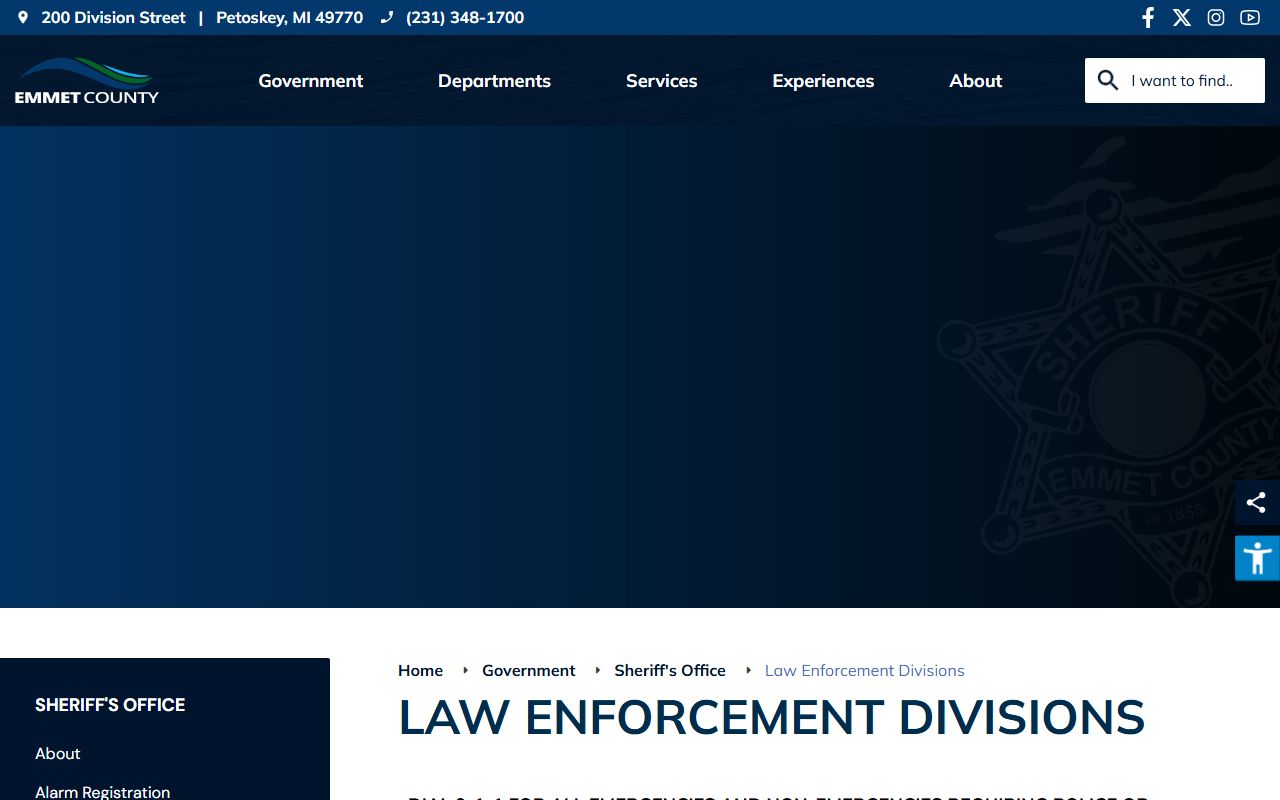 Emmet County warrant enforcement by sheriff law enforcement divisions