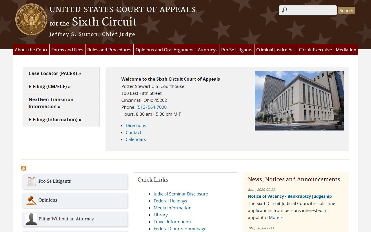 Emmet County federal appeals at the U.S. Court of Appeals for the Sixth Circuit