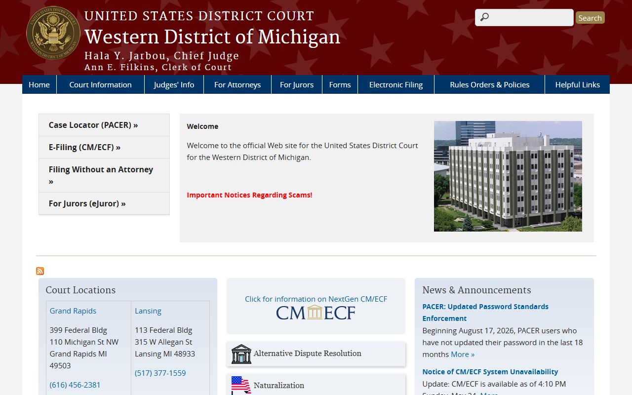Emmet County federal charges and the U.S. District Court for the Western District of Michigan