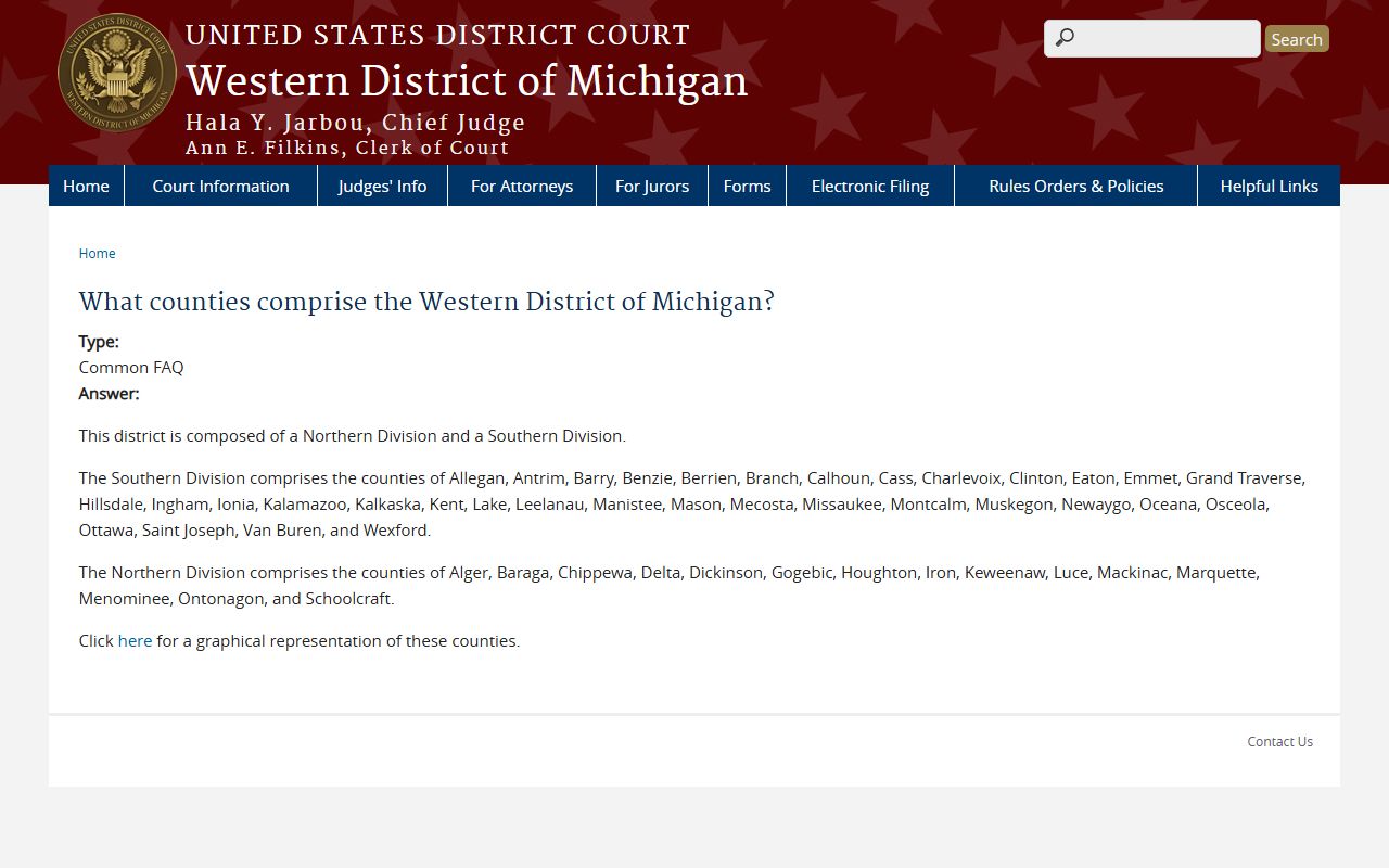 Emmet County arrest records and federal charges in the Western District of Michigan county coverage